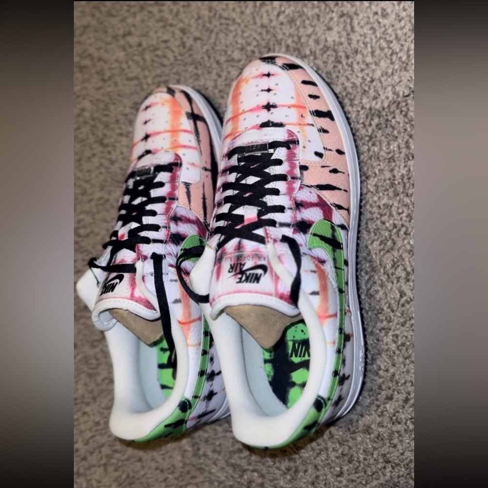 Nike woman's Pink & Green Tie-Dye Low Top Sneakers
